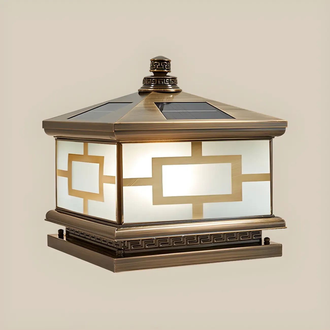 Oriental Bronze 3-Color LED Solar Outdoor Post Lights