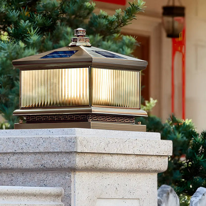 Oriental Bronze 3-Color LED Solar Outdoor Post Lights