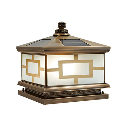 Oriental Bronze 3-Color LED Solar Outdoor Post Lights