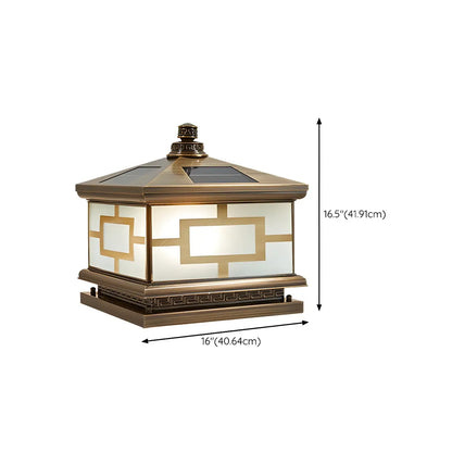 Oriental Bronze 3-Color LED Solar Outdoor Post Lights