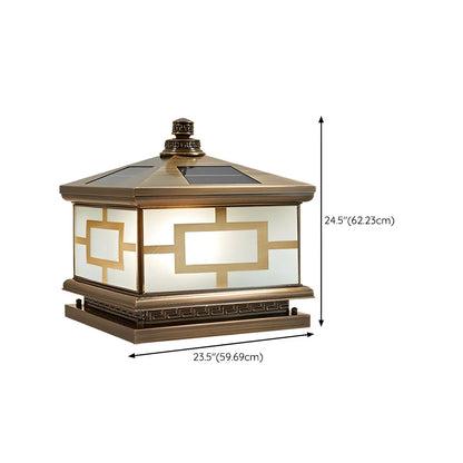 Oriental Bronze 3-Color LED Solar Outdoor Post Lights