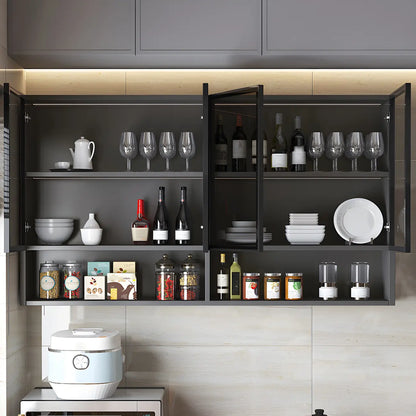 Kitchen Grey Wooden Wall-Mounted China Cabinet