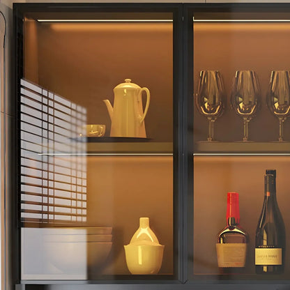 Kitchen Grey Wooden Wall-Mounted China Cabinet