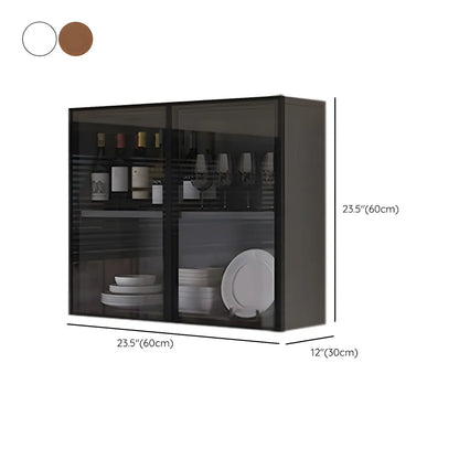 Kitchen Grey Wooden Wall-Mounted China Cabinet