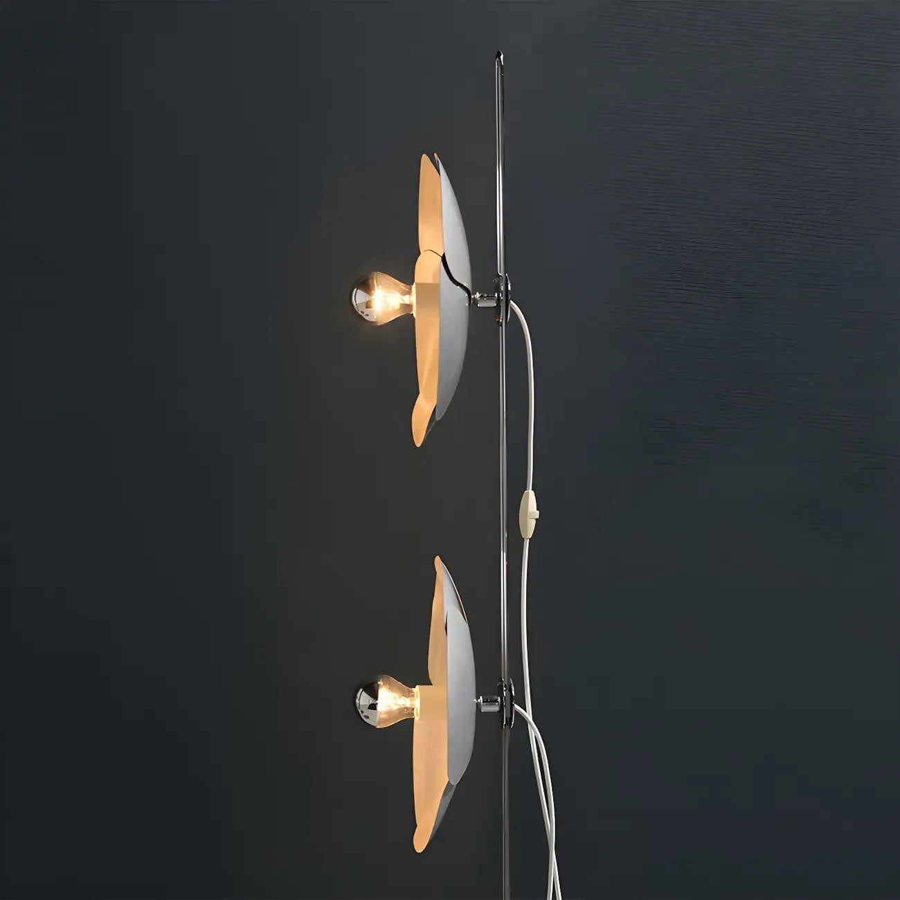 Unique 2-Light Silver Circle Petal Modern Floor Lamp
