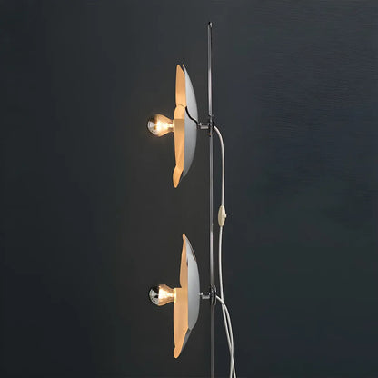 Unique 2-Light Silver Circle Petal Modern Floor Lamp