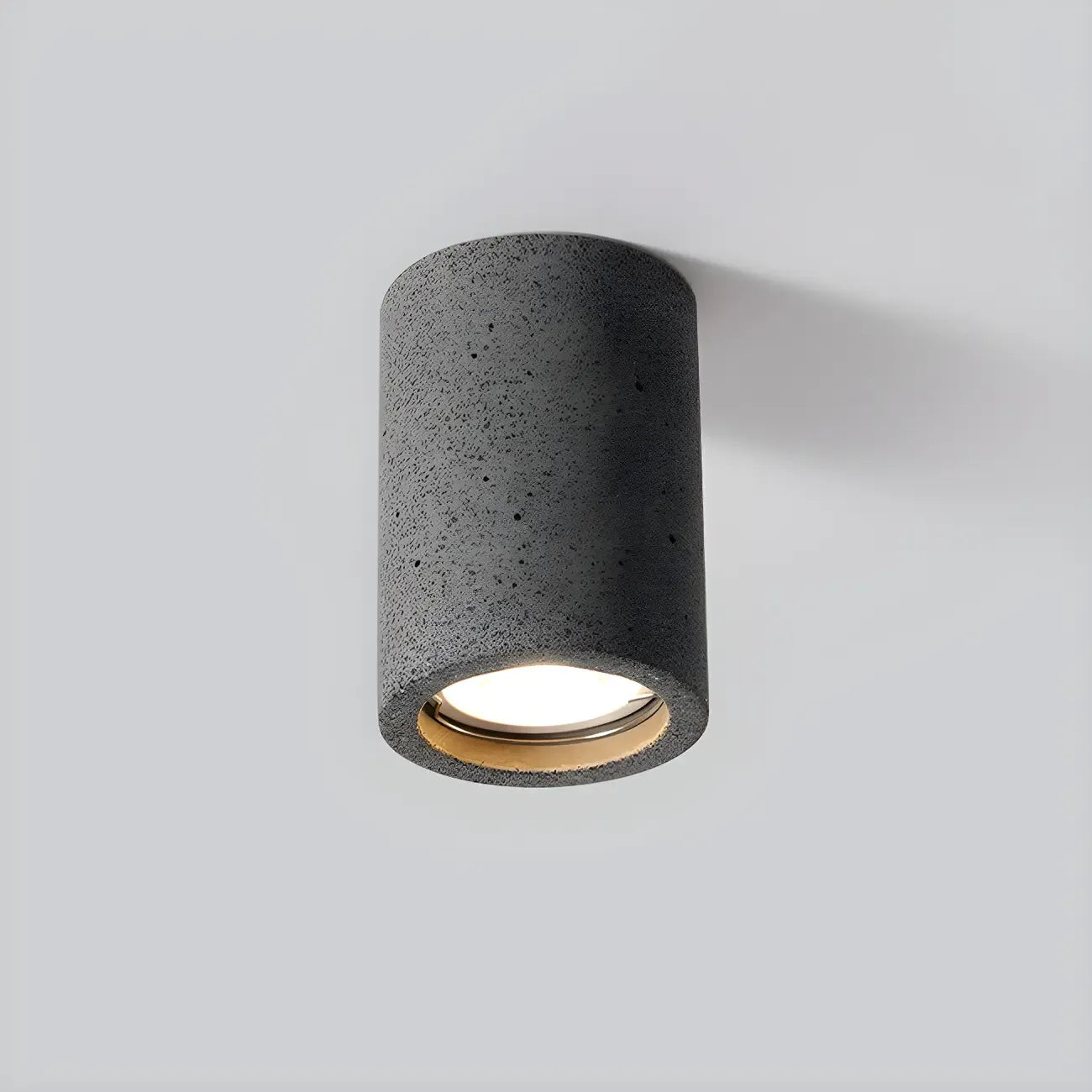Small Size Grey Stone Cylinder Flush Mount Ceiling Light