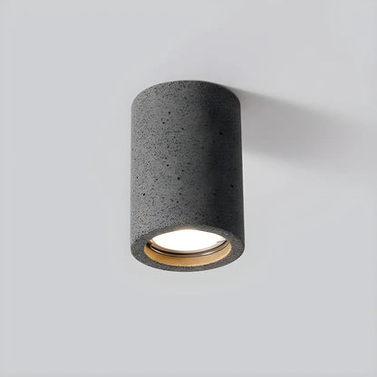 Small Size Grey Stone Cylinder Flush Mount Ceiling Light