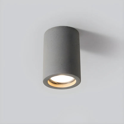 Small Size Grey Stone Cylinder Flush Mount Ceiling Light
