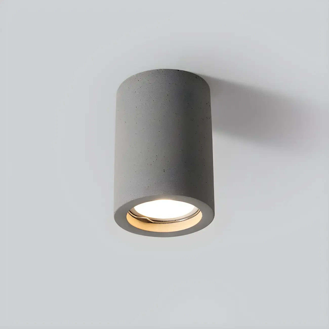 Small Size Grey Stone Cylinder Flush Mount Ceiling Light