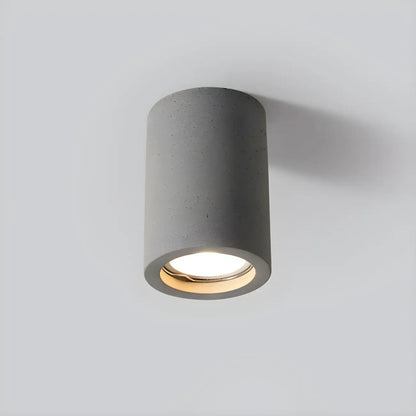 Small Size Grey Stone Cylinder Flush Mount Ceiling Light