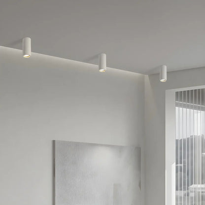 Small Size Grey Stone Cylinder Flush Mount Ceiling Light