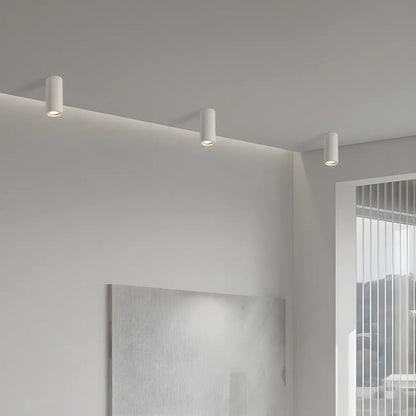 Small Size Grey Stone Cylinder Flush Mount Ceiling Light