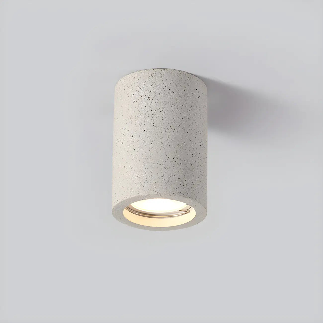 Small Size Grey Stone Cylinder Flush Mount Ceiling Light