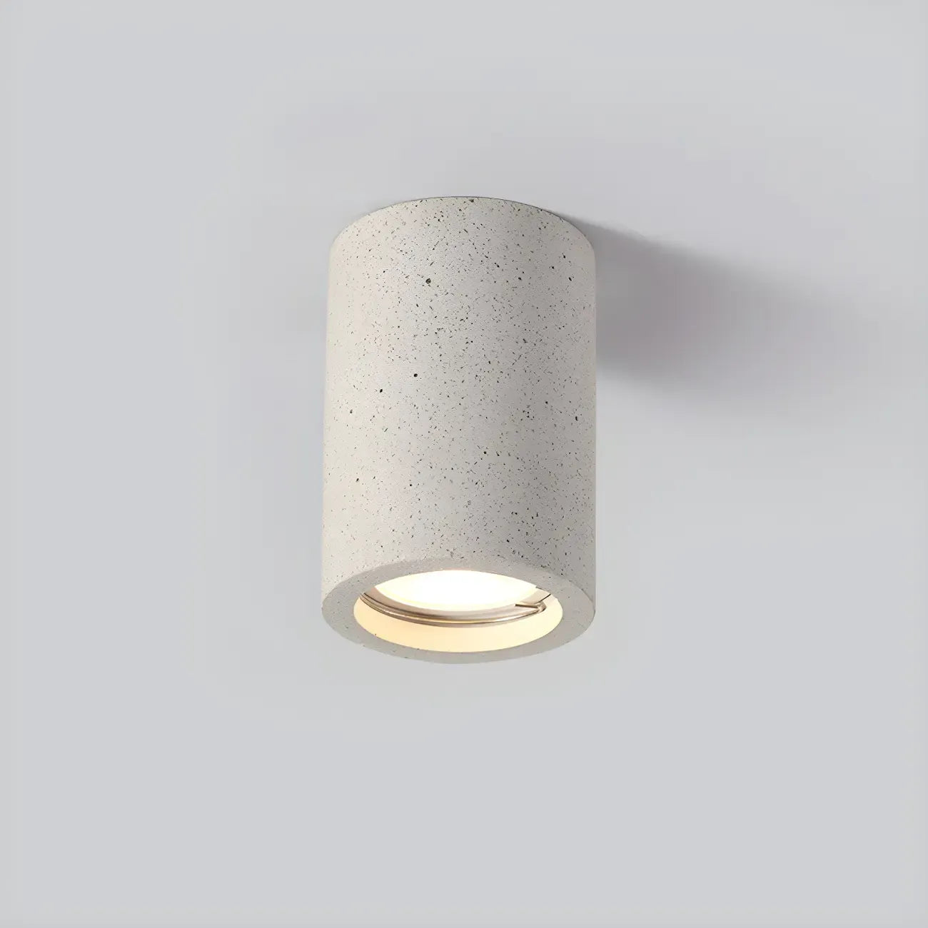 Small Size Grey Stone Cylinder Flush Mount Ceiling Light