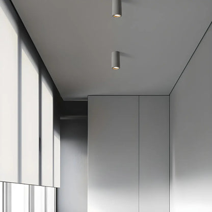 Small Size Grey Stone Cylinder Flush Mount Ceiling Light