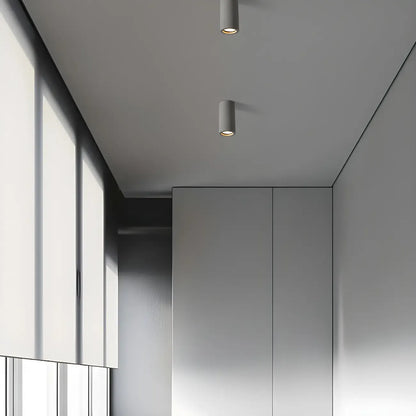 Small Size Grey Stone Cylinder Flush Mount Ceiling Light