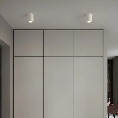 Small Size Grey Stone Cylinder Flush Mount Ceiling Light