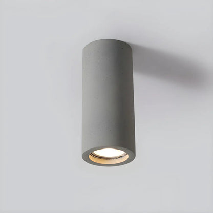 Small Size Grey Stone Cylinder Flush Mount Ceiling Light