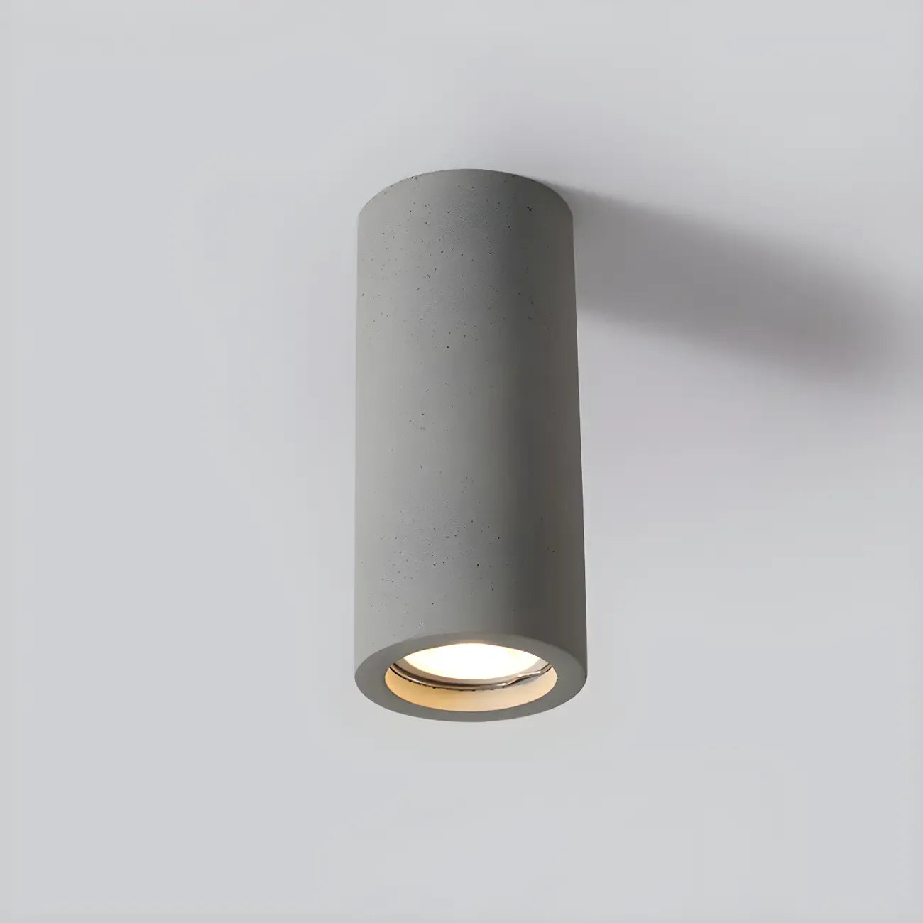 Small Size Grey Stone Cylinder Flush Mount Ceiling Light