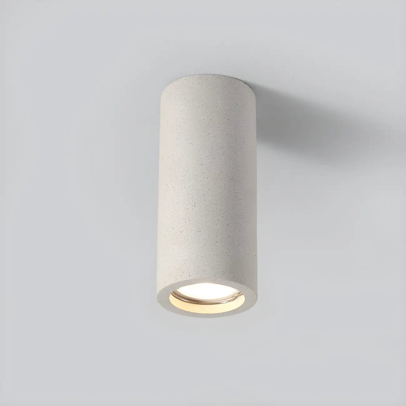 Small Size Grey Stone Cylinder Flush Mount Ceiling Light