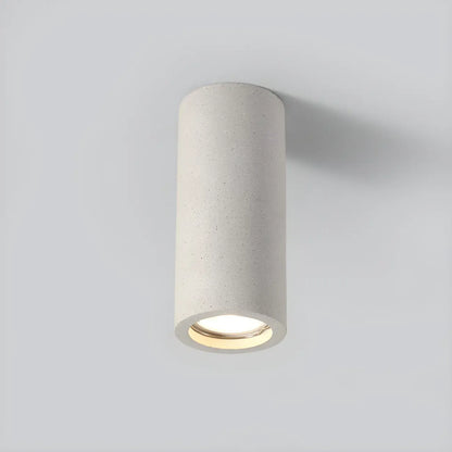 Small Size Grey Stone Cylinder Flush Mount Ceiling Light