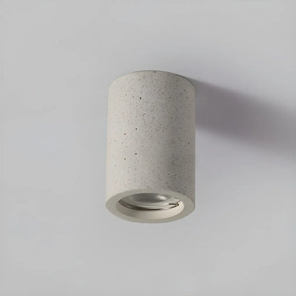 Small Size Grey Stone Cylinder Flush Mount Ceiling Light