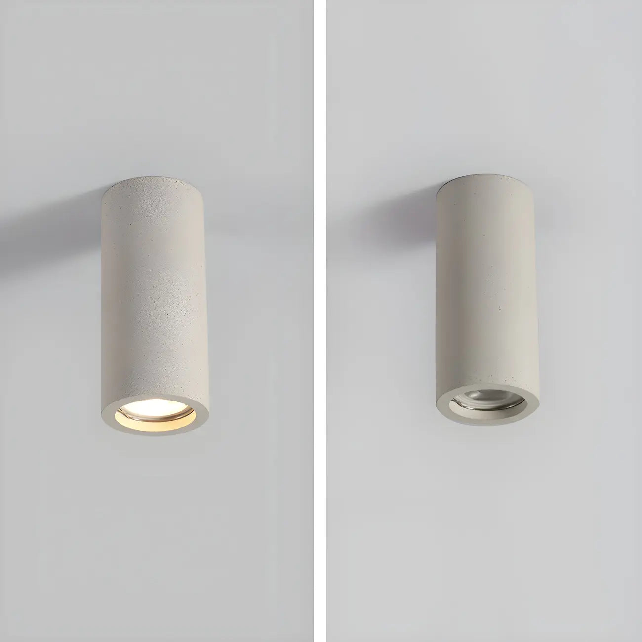 Small Size Grey Stone Cylinder Flush Mount Ceiling Light