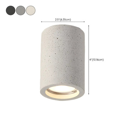 Small Size Grey Stone Cylinder Flush Mount Ceiling Light