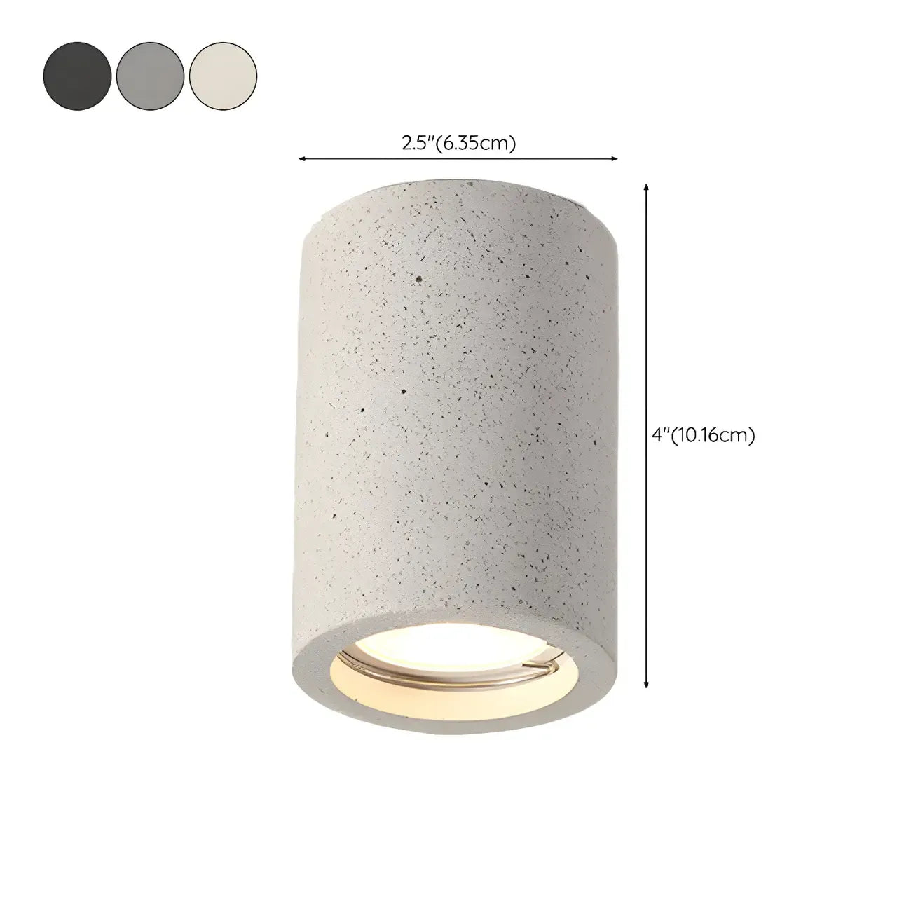Small Size Grey Stone Cylinder Flush Mount Ceiling Light
