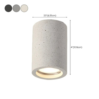 Small Size Grey Stone Cylinder Flush Mount Ceiling Light