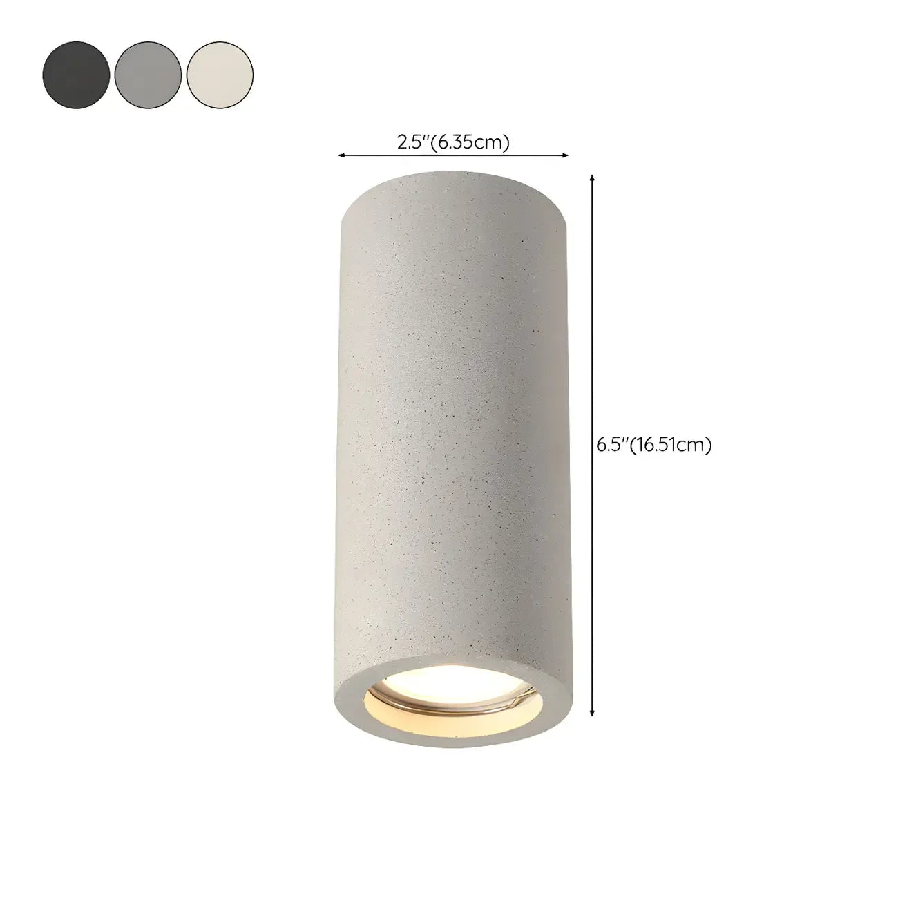 Small Size Grey Stone Cylinder Flush Mount Ceiling Light
