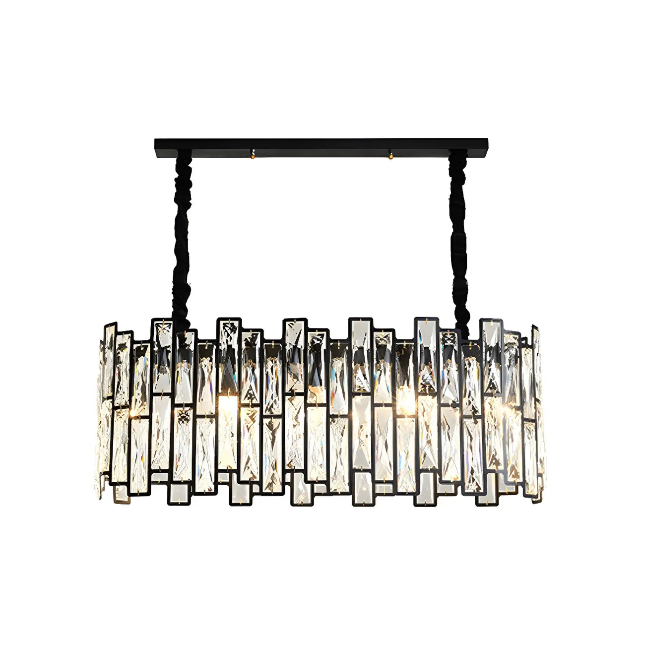 Contemporary Oval Crystal Kitchen Pendant Light
