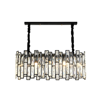 Contemporary Oval Crystal Kitchen Pendant Light