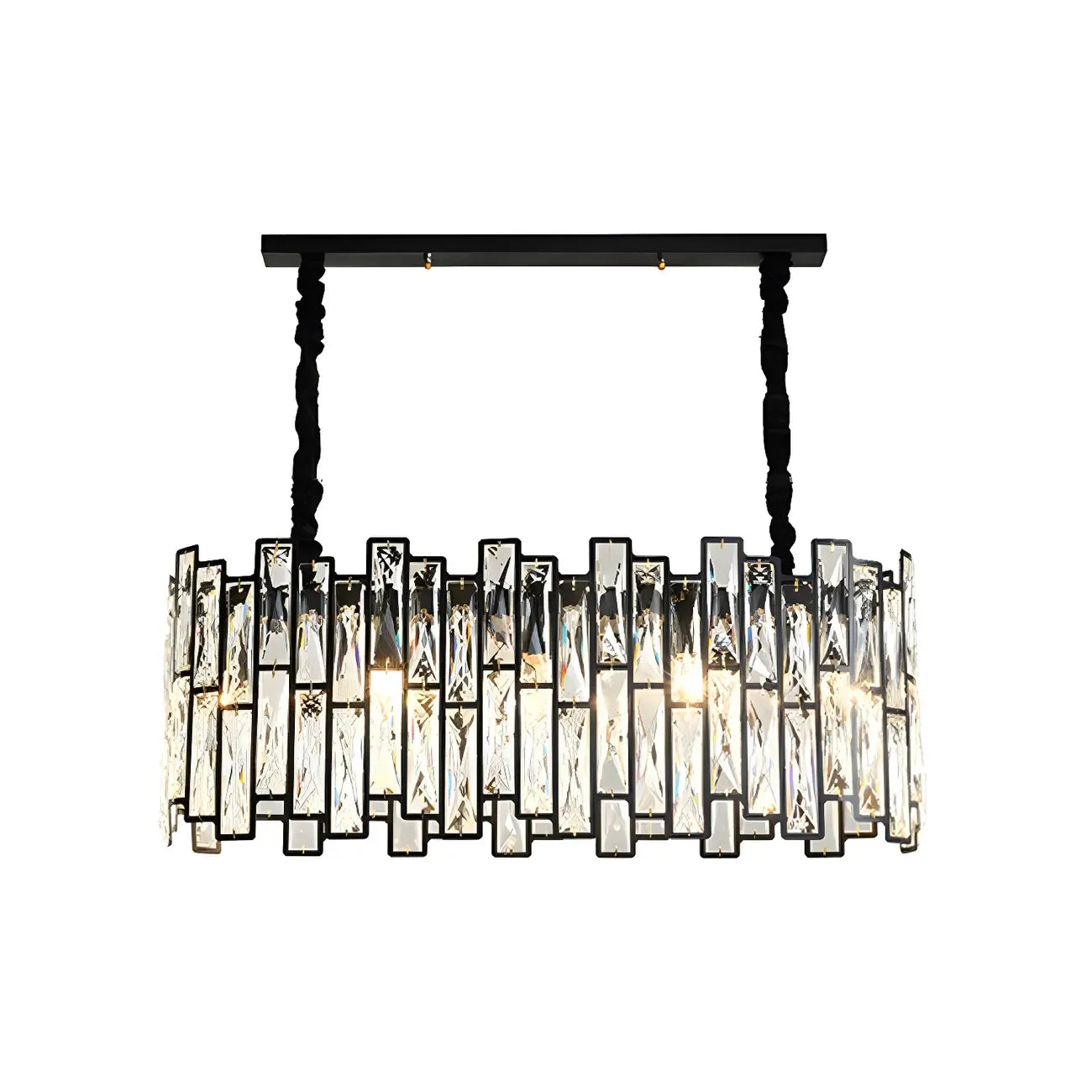Contemporary Oval Crystal Kitchen Pendant Light