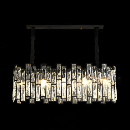Contemporary Oval Crystal Kitchen Pendant Light