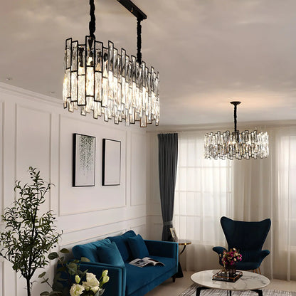 Contemporary Oval Crystal Kitchen Pendant Light