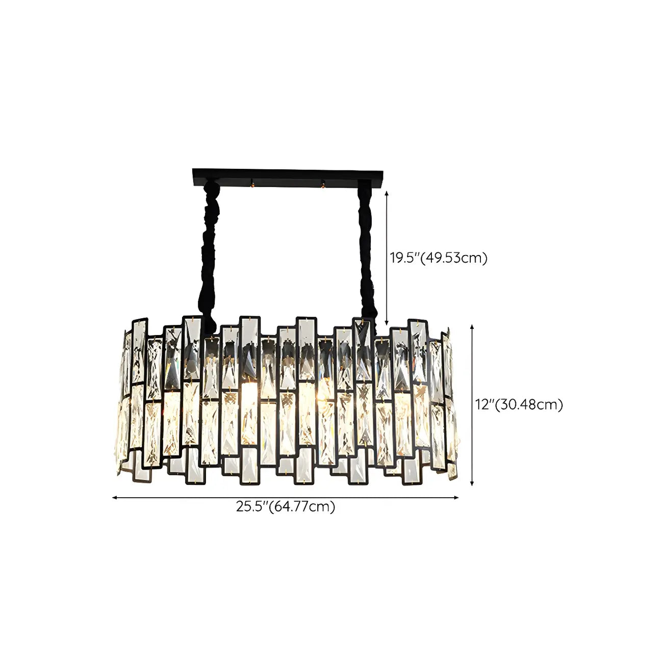 Contemporary Oval Crystal Kitchen Pendant Light