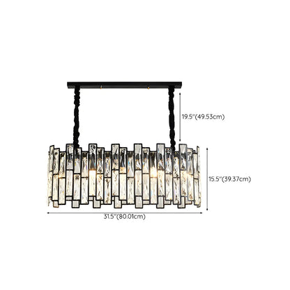 Contemporary Oval Crystal Kitchen Pendant Light
