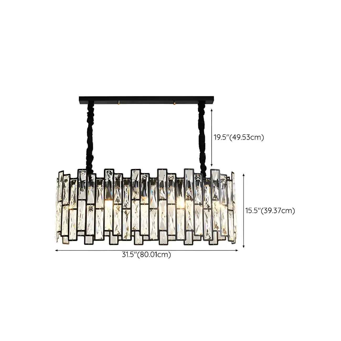 Contemporary Oval Crystal Kitchen Pendant Light