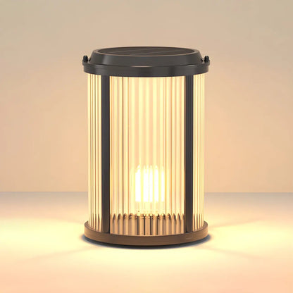 Horizontal and Vertical Striped Glass Cylinder Post Cap Light