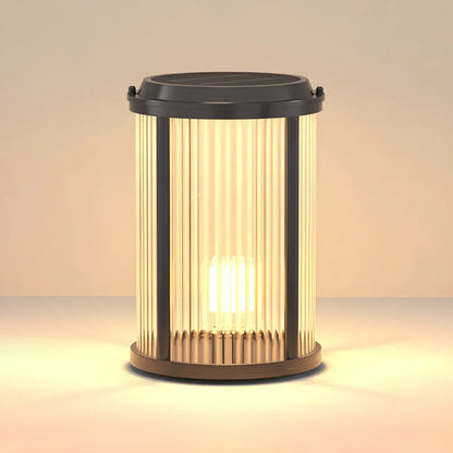 Horizontal and Vertical Striped Glass Cylinder Post Cap Light