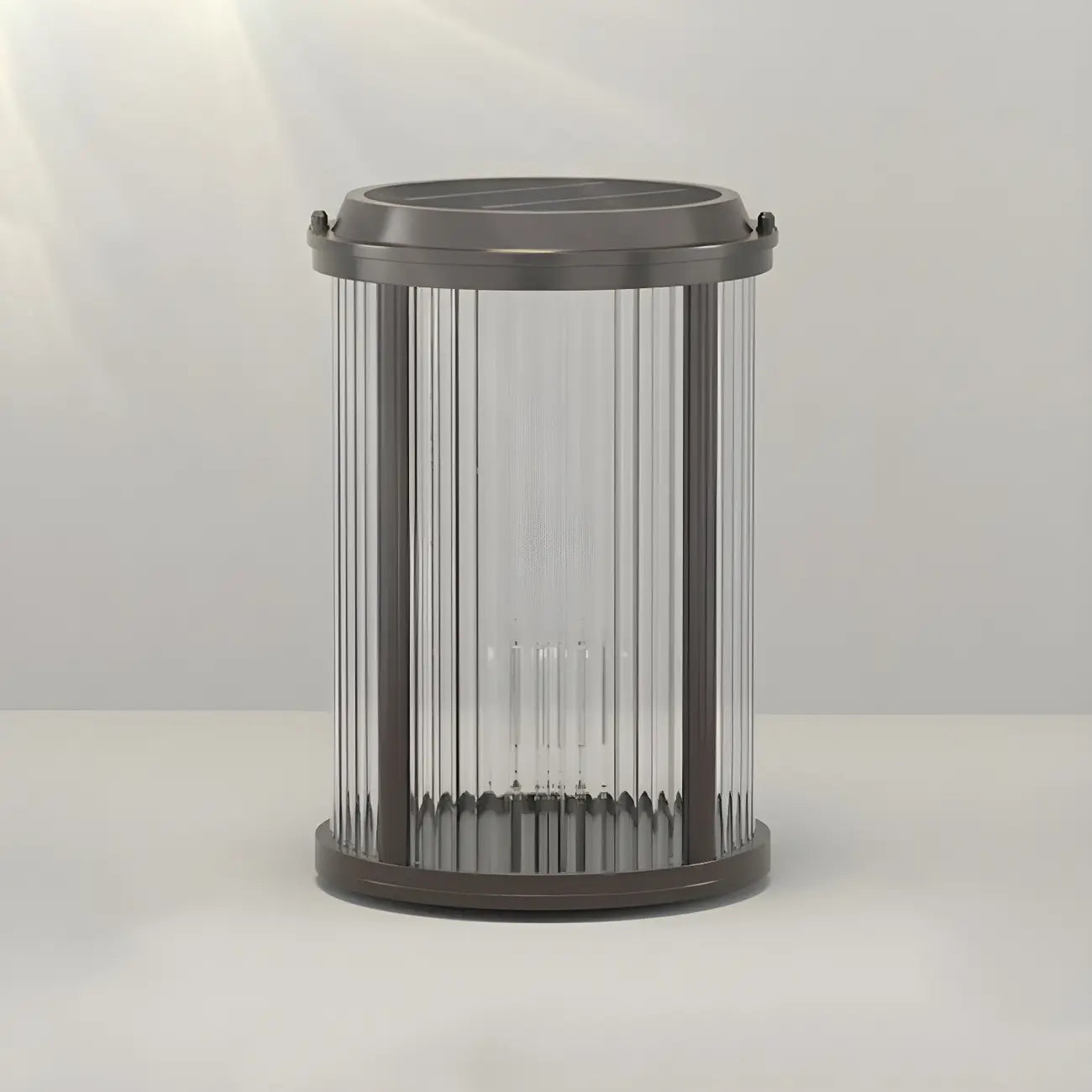 Horizontal and Vertical Striped Glass Cylinder Post Cap Light