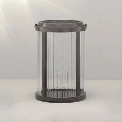 Horizontal and Vertical Striped Glass Cylinder Post Cap Light