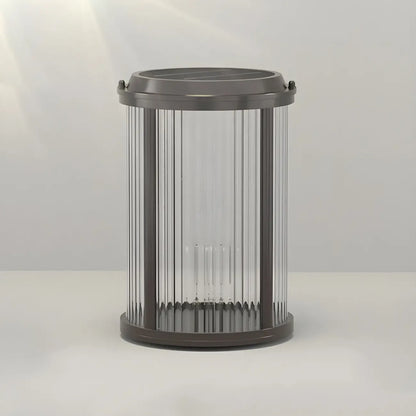 Horizontal and Vertical Striped Glass Cylinder Post Cap Light