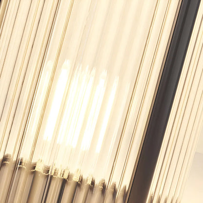 Horizontal and Vertical Striped Glass Cylinder Post Cap Light