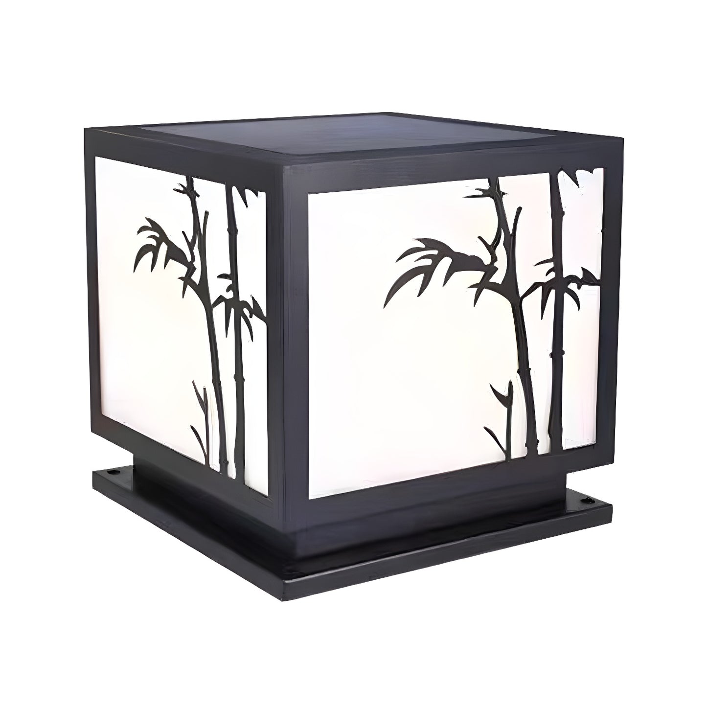 Minimalist Black Square Solar Outdoor Post Lights
