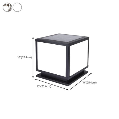 Minimalist Black Square Solar Outdoor Post Lights