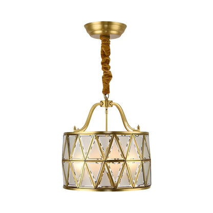 Colonial Style Brass Drum Chandelier
