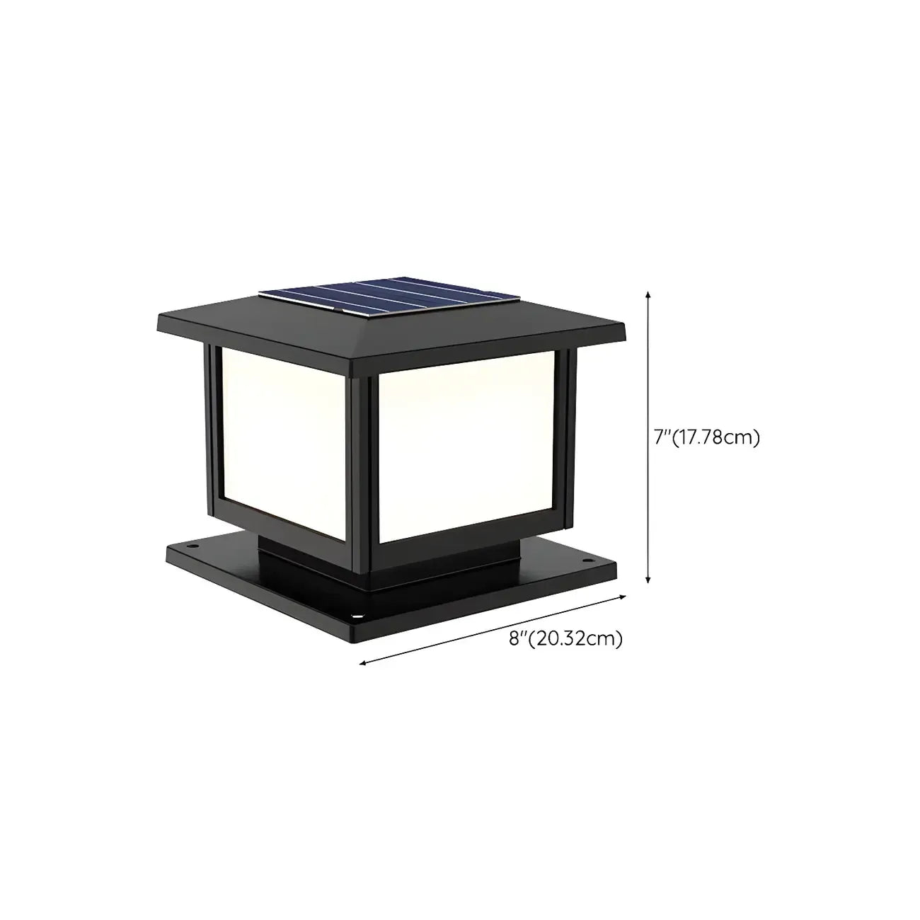 Solar Minimalist Black Square Outdoor Post Lights